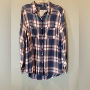 Boyfriend Fit Plaid Shirt